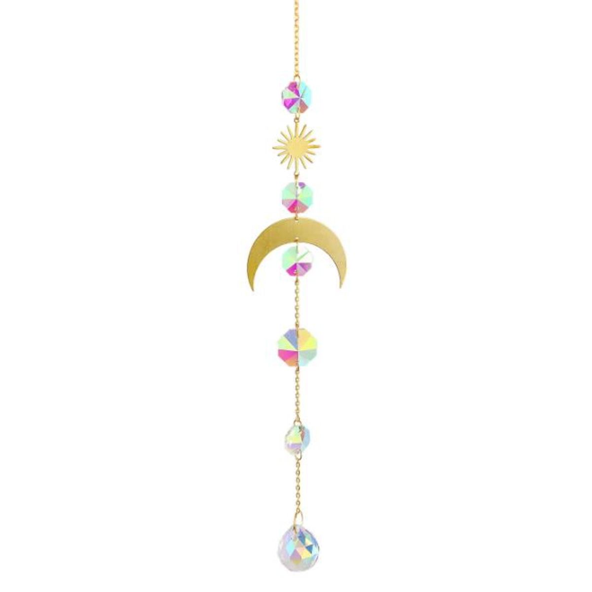 KUANGYE - Atrapasol Arco Iris Luna Colgante Cristal