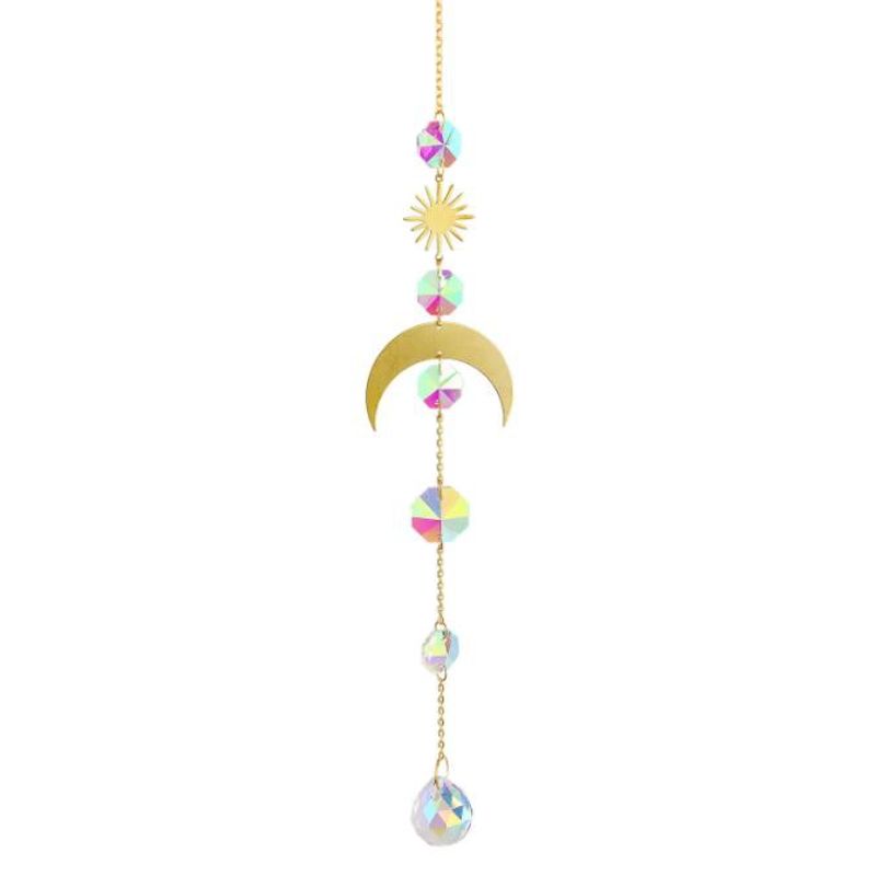 KUANGYE - Atrapasol Arco Iris Luna Colgante Cristal