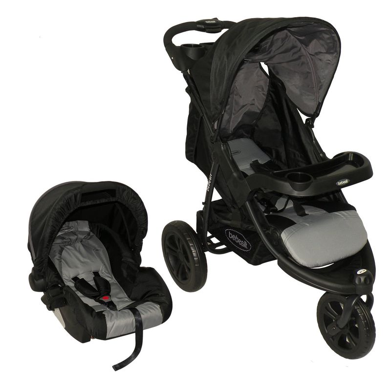 BEBESIT - Coche Travel System Fox Negro con Gris Bebesit