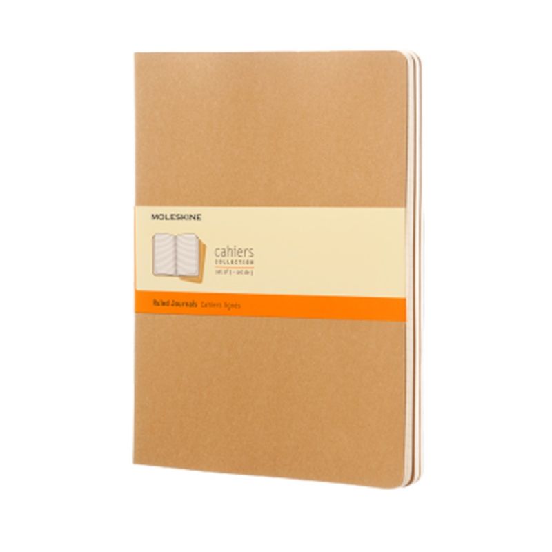 MOLESKINE - Cahier. Set de 3 - T. Blanda - XL - Marron kraft - De rayas