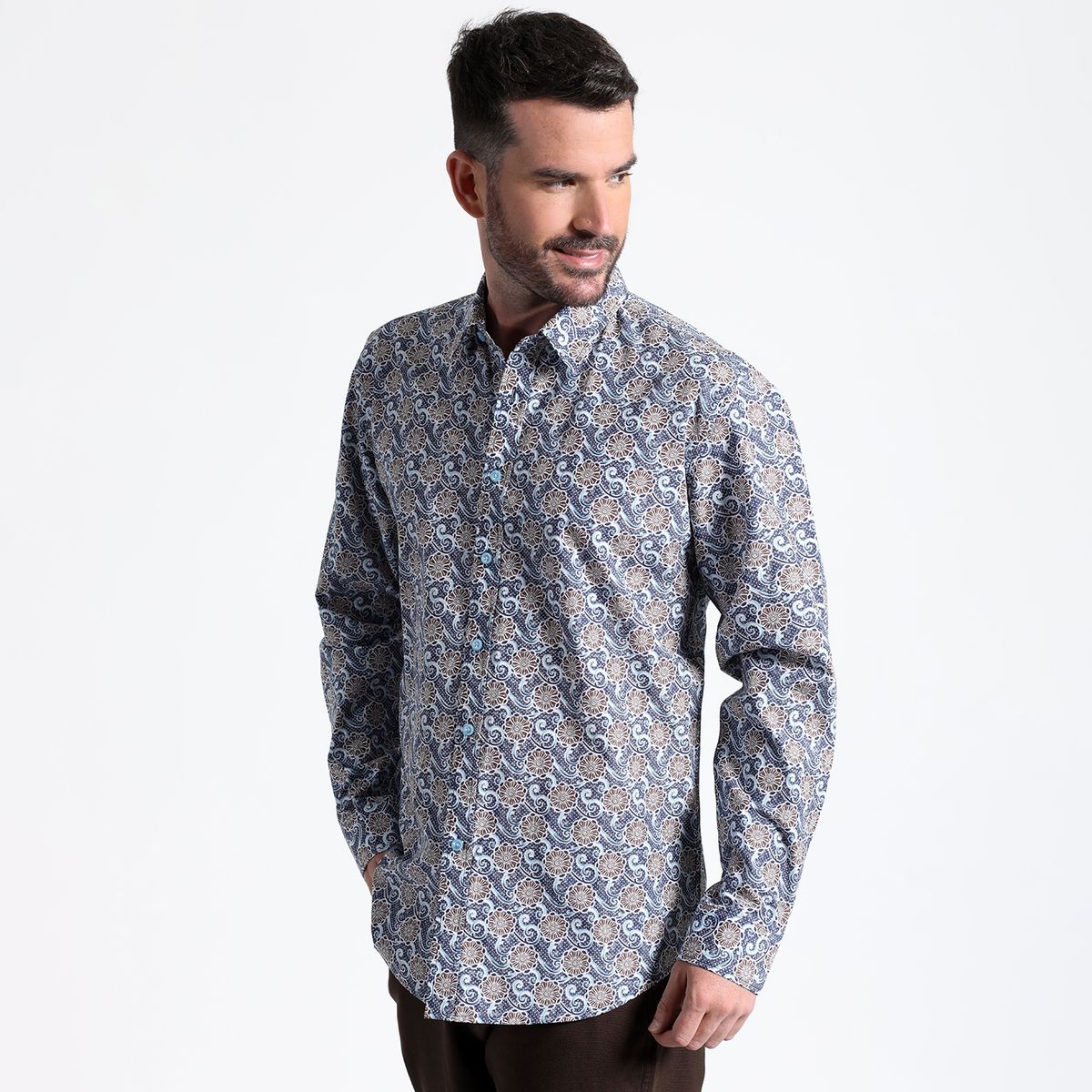 KOTTING - Camisa Fantasía Estampada Sport Manga Larga Slim Fit KOTTING
