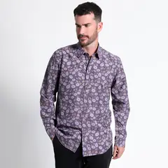 KOTTING - Camisa Fantasía Estampada Sport Manga Larga Slim Fit