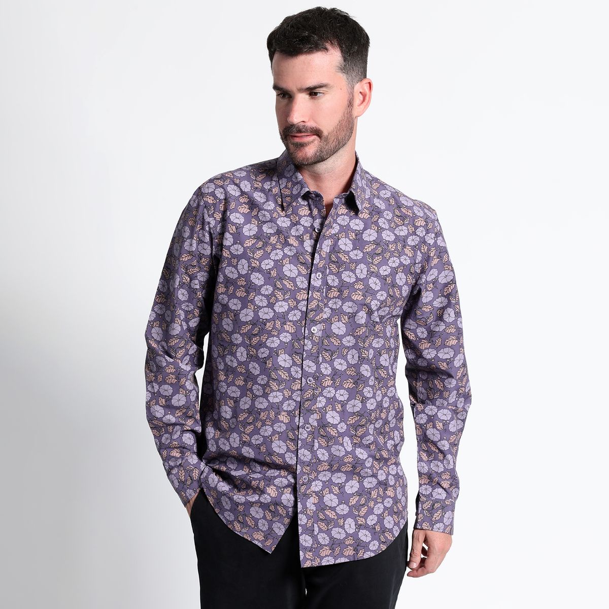 KOTTING - Camisa Fantasía Estampada Sport Manga Larga Slim Fit KOTTING