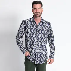 KOTTING - Camisa Fantasía Estampada Sport Manga Larga Slim Fit