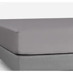 ROSEN - Sábana Inferior 300 Hilos Algodón Plata 1,5 Plazas