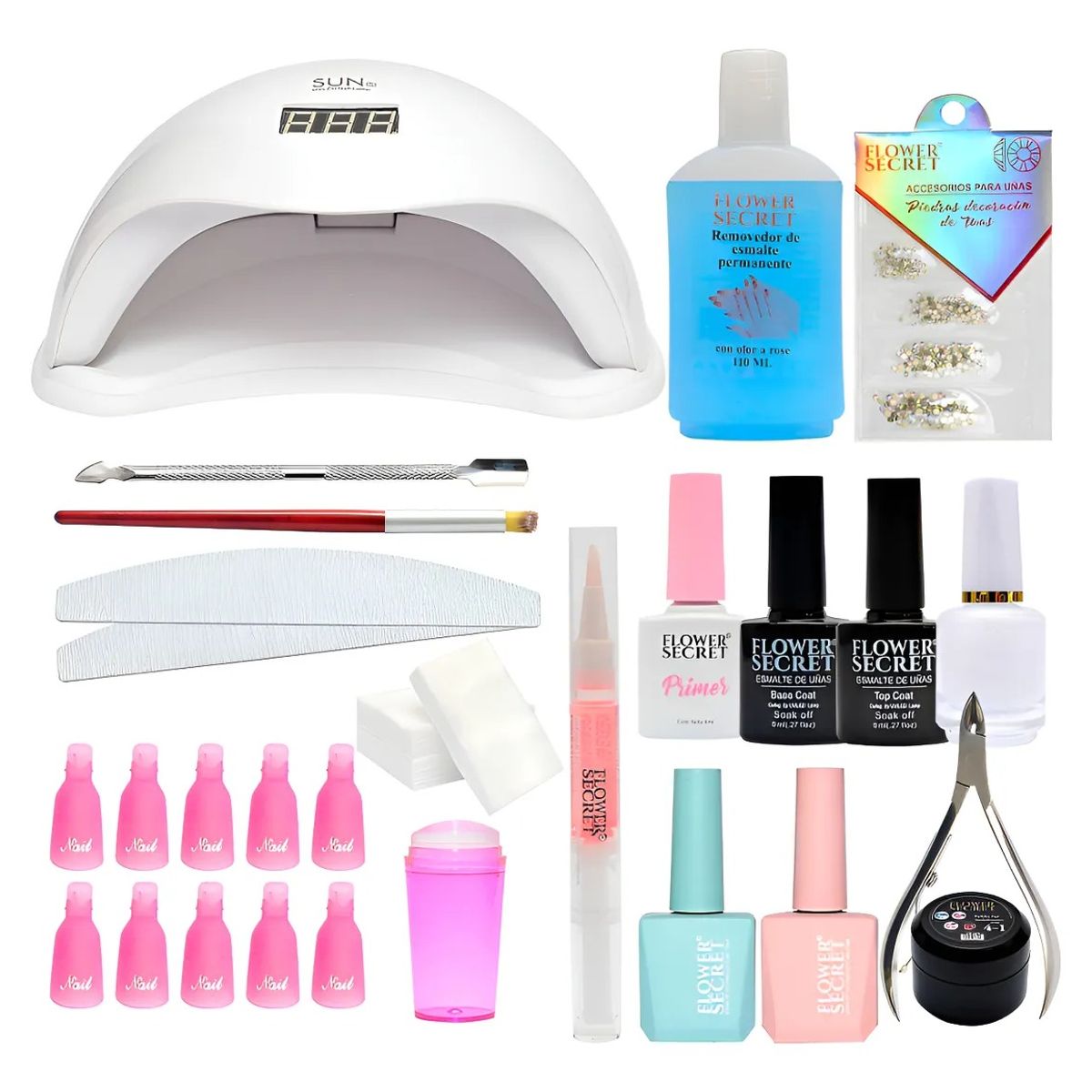 GENERICO - Kit De Esmaltado Permanente con Lampara 48 Watts y Stamping