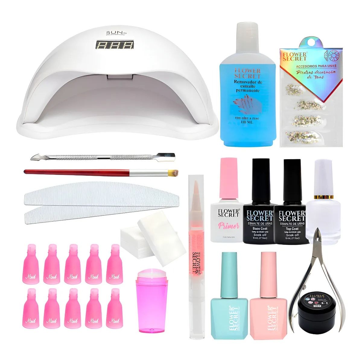 GENERICO - Kit De Esmaltado Permanente con Lampara 48 Watts y Stamping