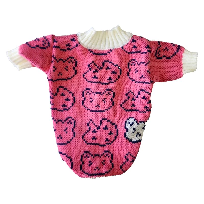 GENERICO - Polerón Abrigo Tejido Ropa Para Mascotas Gato Perro Fucsia M