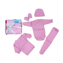AGW - Pack Ajuar Bebé Niña 5 Unidades 100% Algodon + Manta Bebe