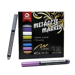 GENERICO - Lápices Metálicos Set 12 Colores Permanente Mobee