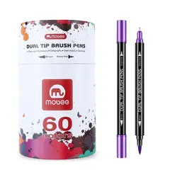 GENERICO - Marcador Doble Punta Dual Brush Lettering 60 Lápices Color