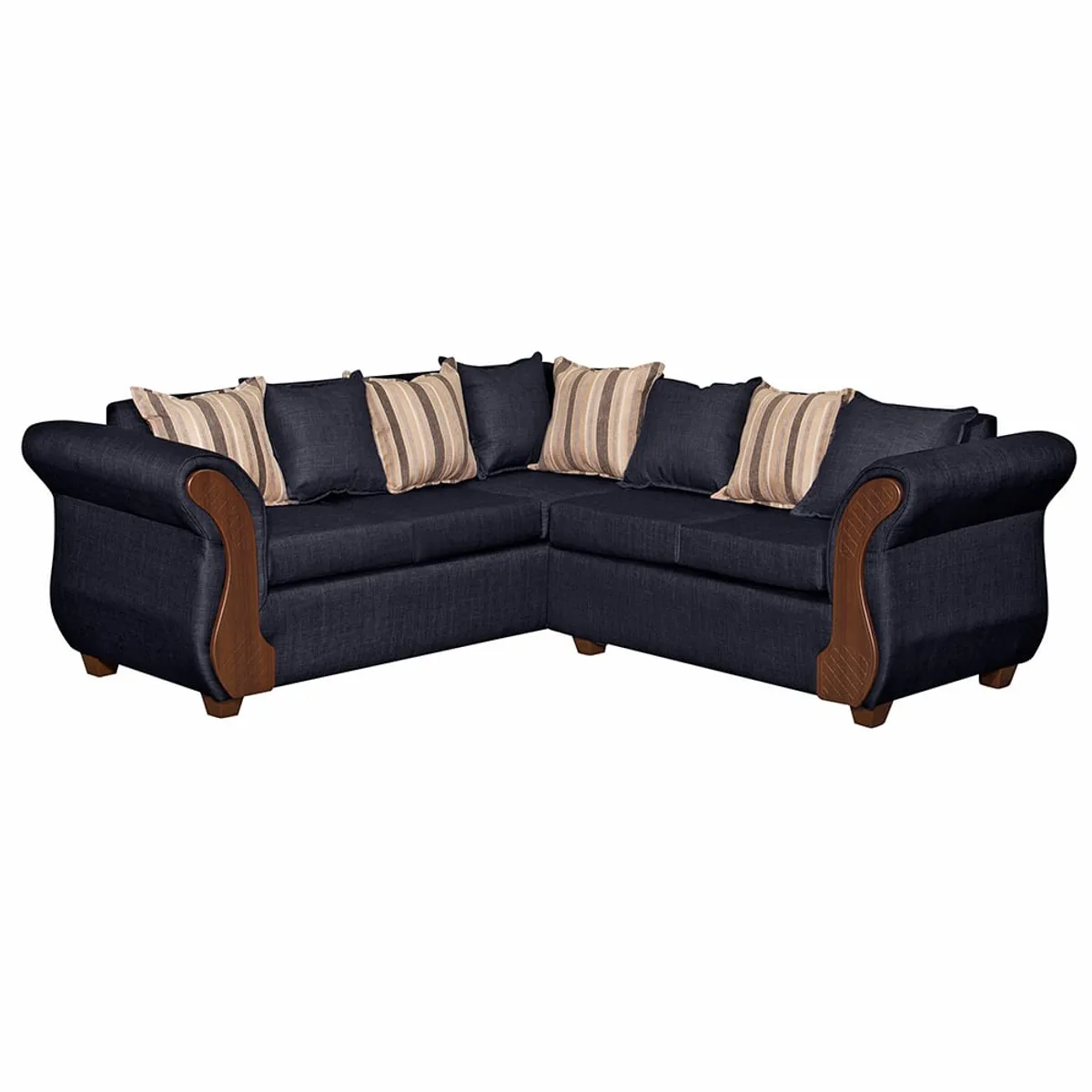 RUZAM MOBEL - SOFA SECCIONAL 5 CUERPOS MARSELLA NEGRO LINO