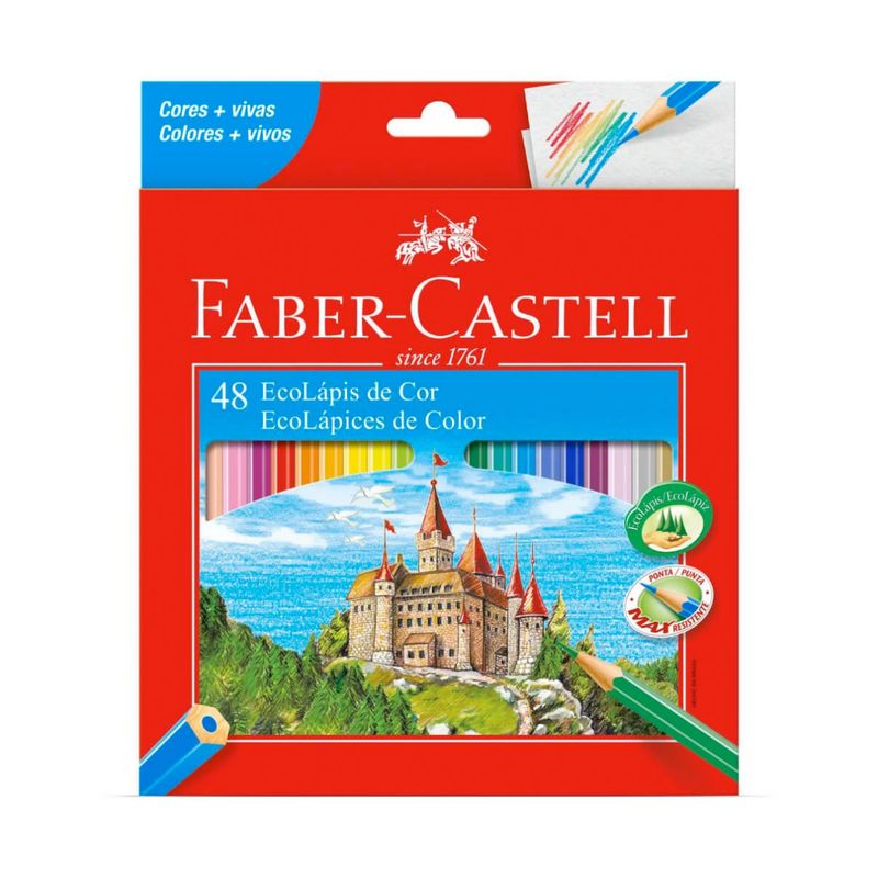 FABER-CASTELL - Lapices Faber Castell 48 Ecolápices De Color + Sacapuntas