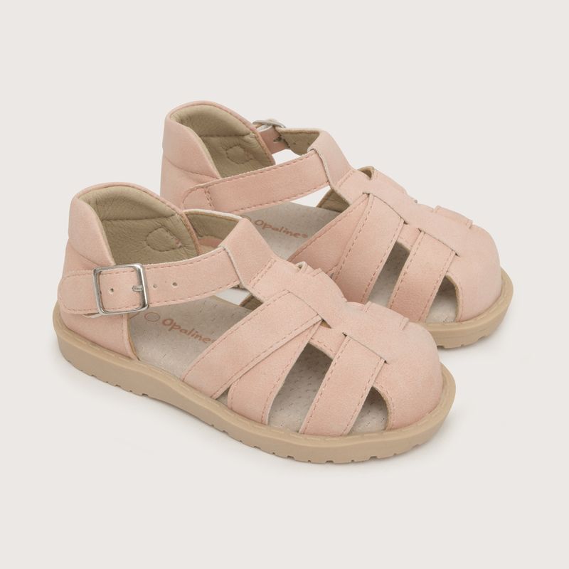OPALINE - Sandalia de niña hebilla rosada 18 a 21