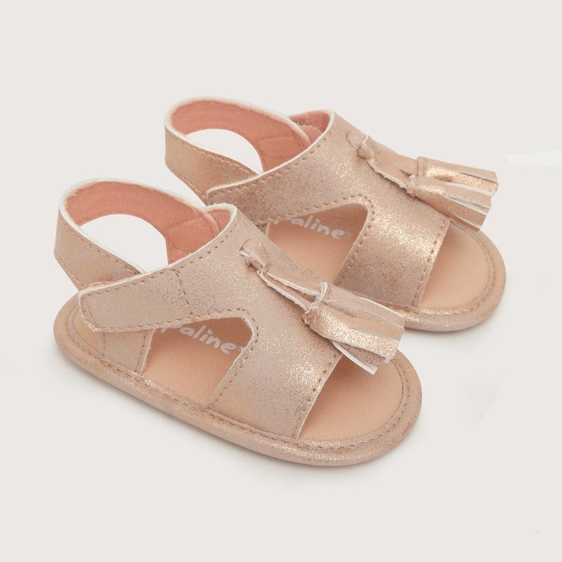 OPALINE - Sandalia de niña metalizada rosada (14 a 18)