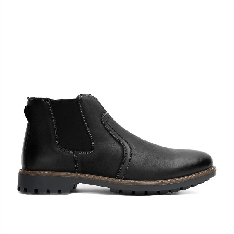 ZAMETA - Botín Cuero Hombre Alois Negro Zameta