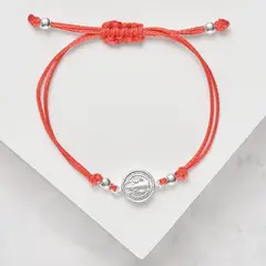 BY LAS CAYETANAS - Pulsera ajustable de hilo San Benito en Plata 925 para bebe