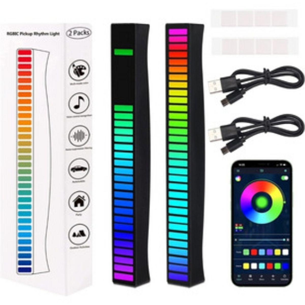 GENERICO - Barra De Luz Led Control De Sonido Al Ritmo Música Rgb
