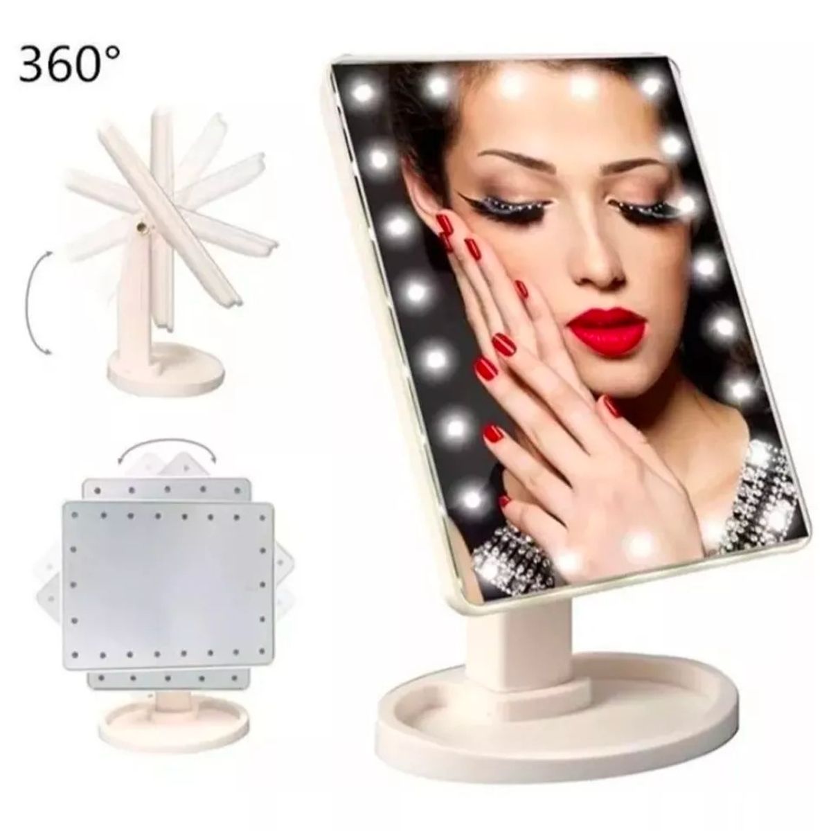 GENERICO - Espejo De Maquillaje Con Luz Led Rectangular