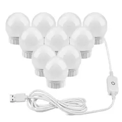 GENERICO - Juego De Luces De Espejo 10 Bombillas Ajustables