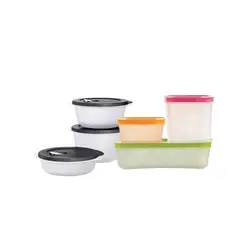 TUPPERWARE - Set 6 Piezas Contenedor Microondas y Congelador