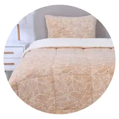 MASHINI - Plumón 1.5 plaza coral print sherpa nómade Mimbral