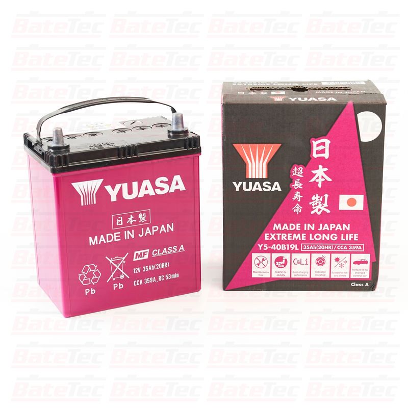YUASA - Yuasa 40B19L - 35 Ah Batería de AUTO - Extrema Larga Duración - Made in Japan