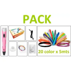 ESHOPANGIE - Pack Bolígrafo Lápiz Impresora 3D + filamentos100mts
