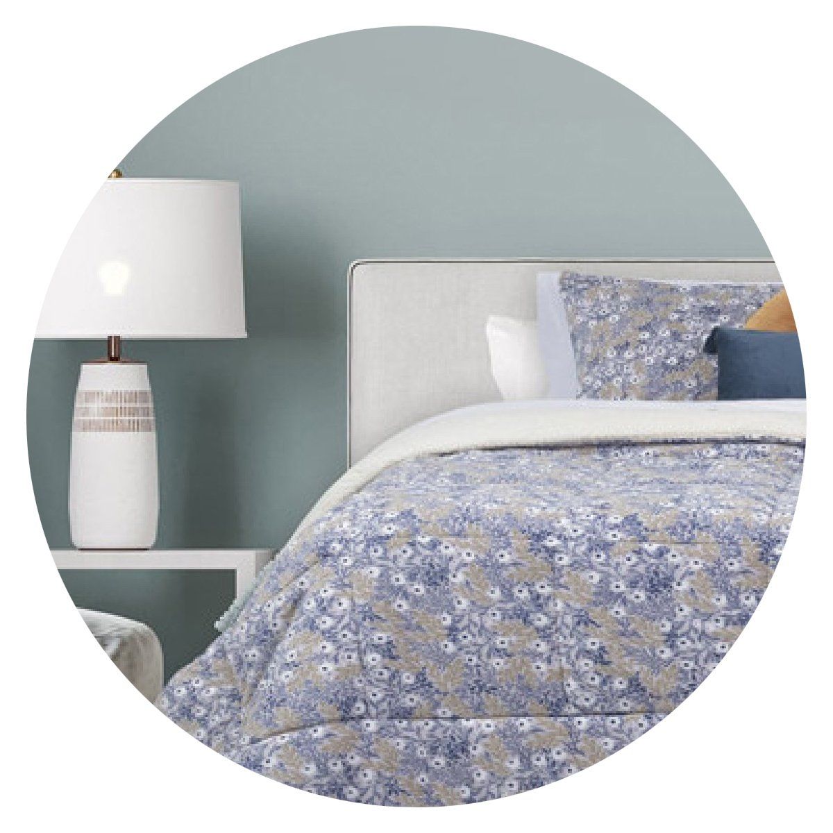 MASHINI - Plumón 1.5 plaza coral print sherpa ebony Mashini Mimbral