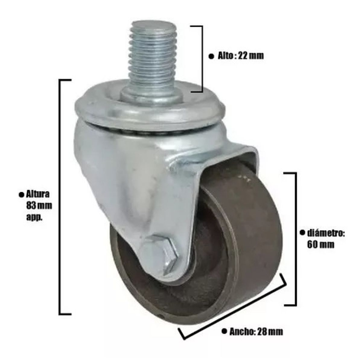 GENERICO - Rueda giratoria de repuesto para gata Torin de 3 tons