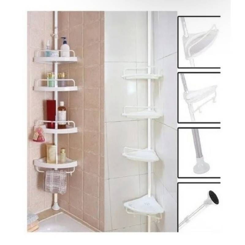 GENERICO - Esquinero De Ducha Multi-uso 4 Repisas Ajustables Baño