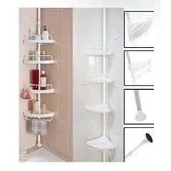 GENERICO - Esquinero De Ducha Multi-uso 4 Repisas Ajustables Baño