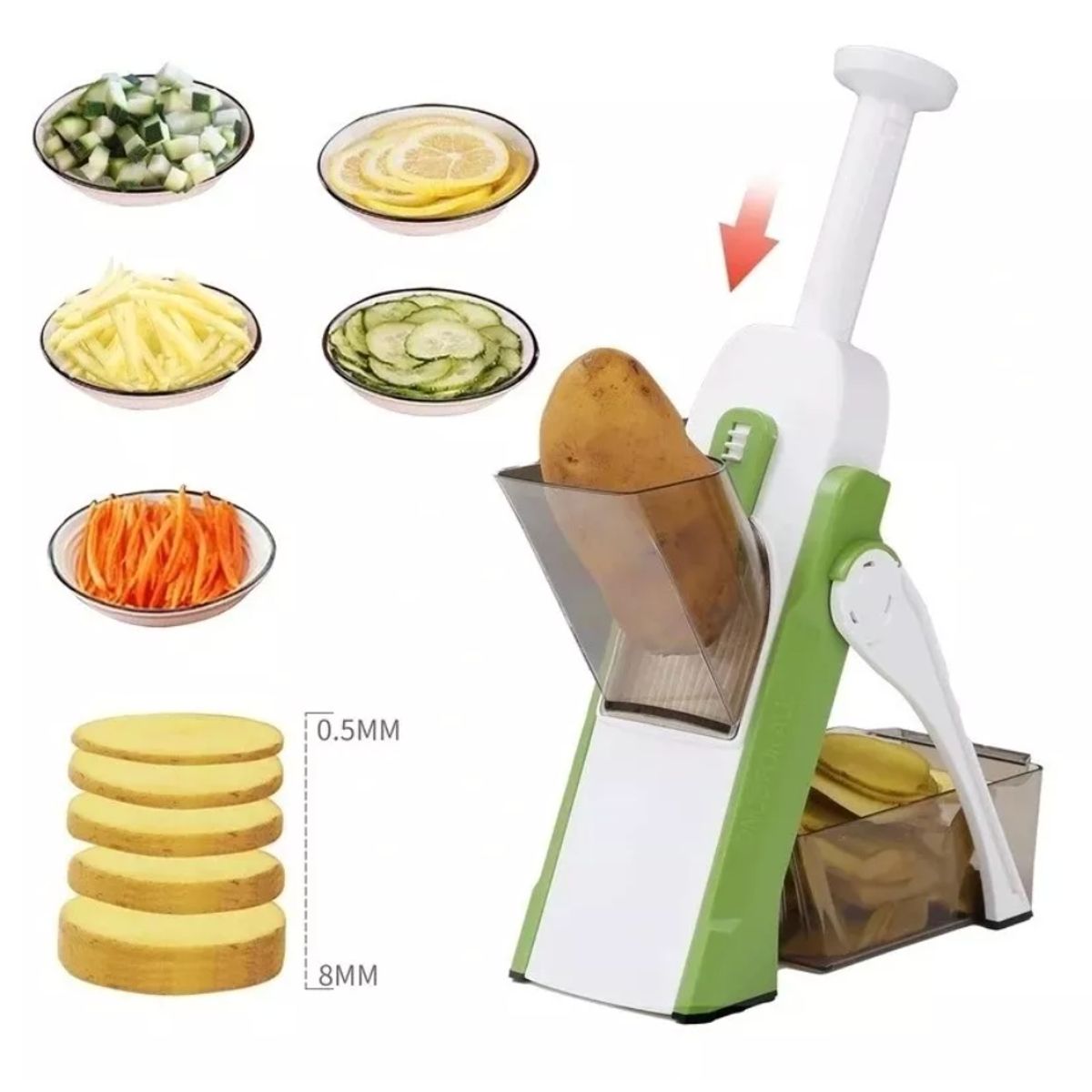 GENERICO - Cortadora Instantanea De Alimentos 4 En 1 Mandolina