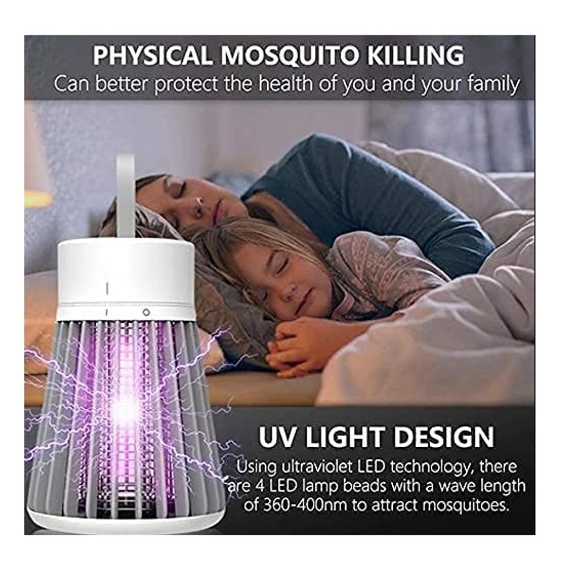 GENERICO - Lámpara Portátil Para Matar Insectos Matamoscas Eléctrico