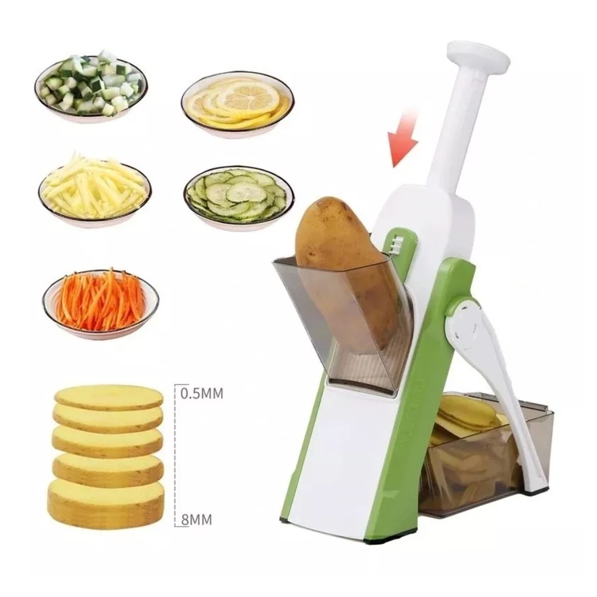 GENERICO - Cortadora Instantanea De Alimentos 4 En 1 Mandolina