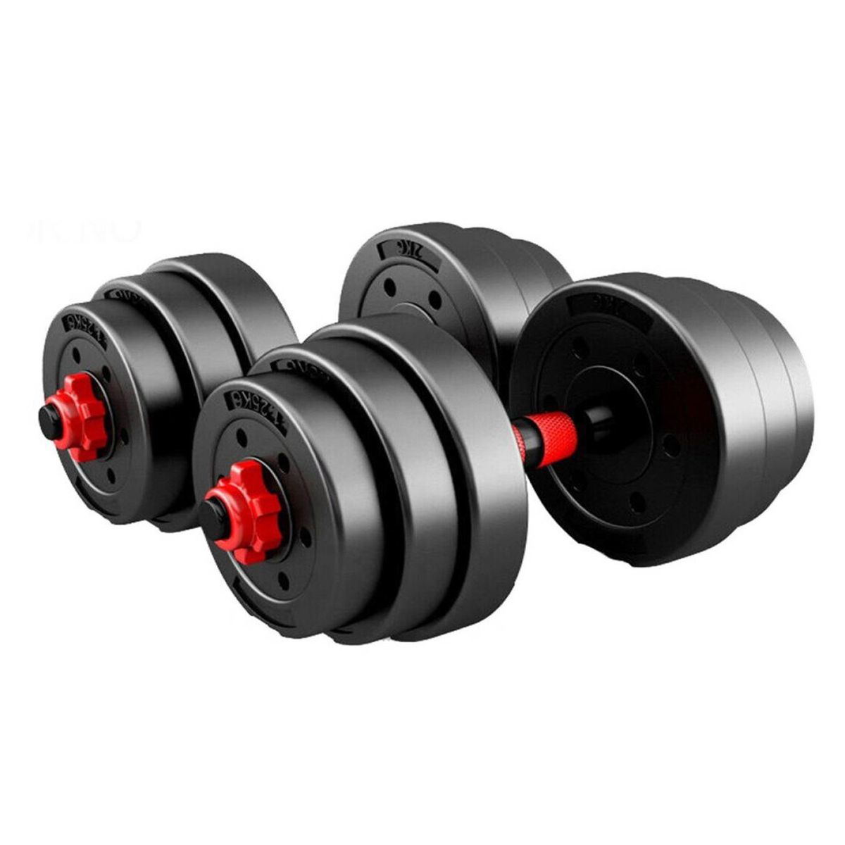 ATLETIS - Set de Mancuernas y Barra 30 Kg 2 en 1 Negro