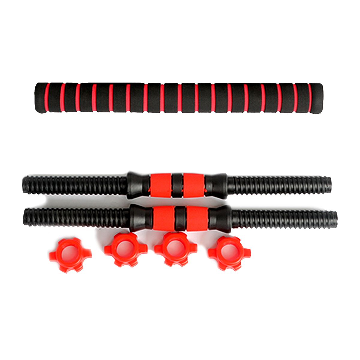 ATLETIS - Set de Mancuernas y Barra 30 Kg 2 en 1 Negro