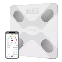 LINKON - Balanza Digital Bluethooth Pesa Inteligente Control de Peso - Blanco