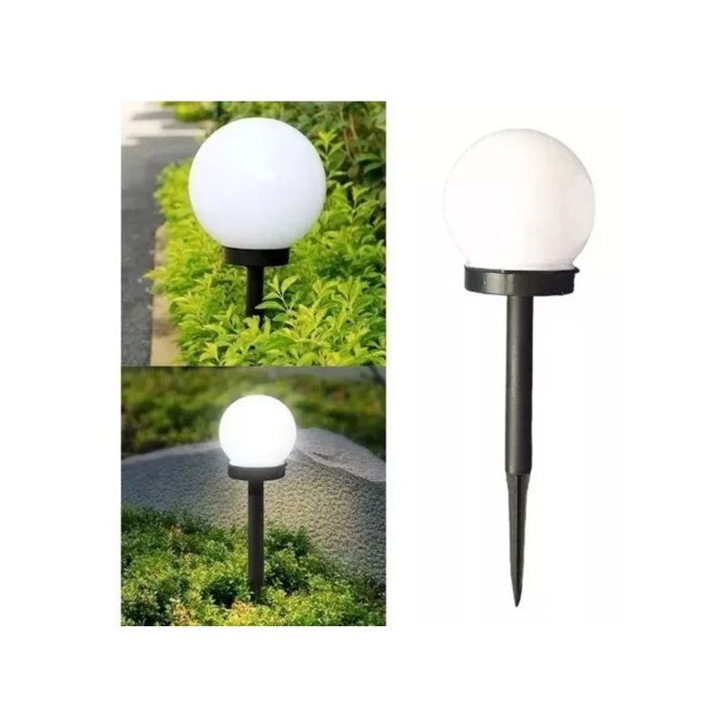 GENERICO - Pack 3 Foco Estaca Led Solar Tipo Globo Jardín