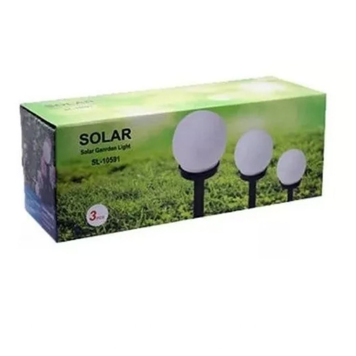 GENERICO - Pack 3 Foco Estaca Led Solar Tipo Globo Jardín