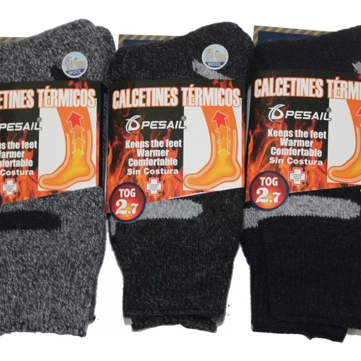 GENERICO - Calcetines Termicos Gruesos Para Hombre - Sin Costuras - Docena