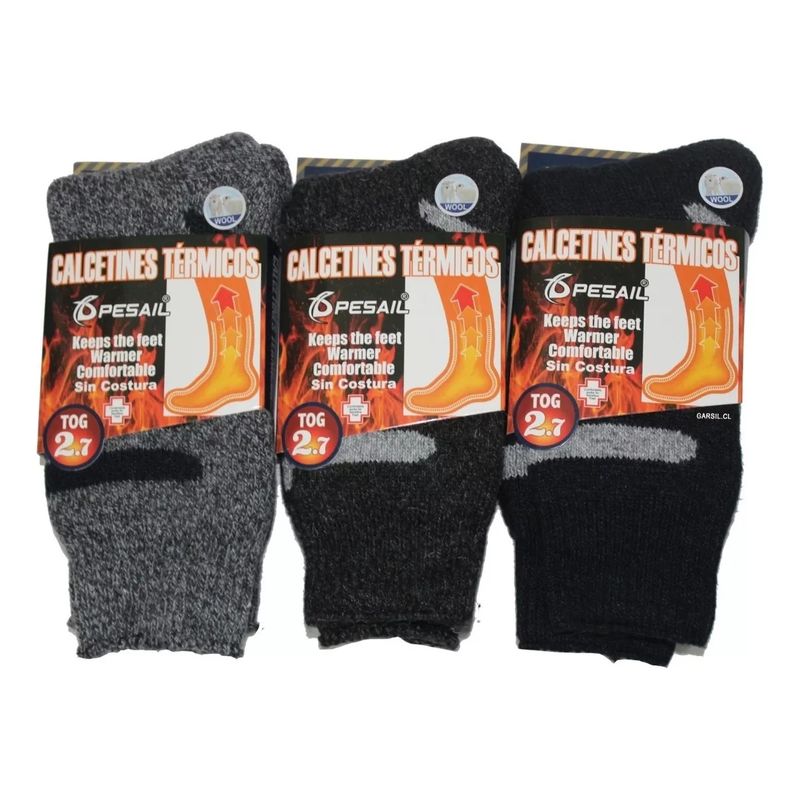 GARSIL - x6 Calcetines Termicos Gruesos Para Hombre - Sin Costuras - 6 Pares