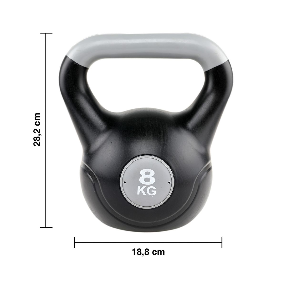 ATLETIS - Kettlebell Pesa Rusa Cemento Color 8 Kg Negro.