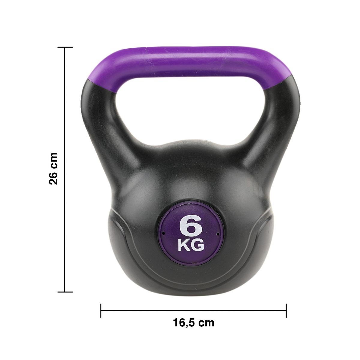 ATLETIS - Kettlebell Pesa Rusa Cemento Color 6 Kg Negro