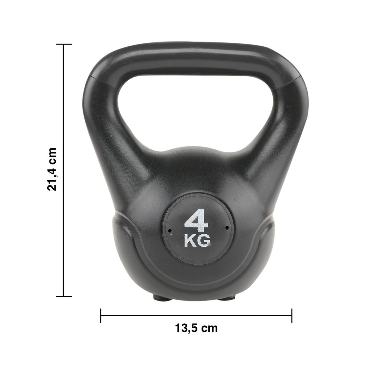 ATLETIS - Kettlebell Pesa Rusa Cemento Color 4 Kg Negro