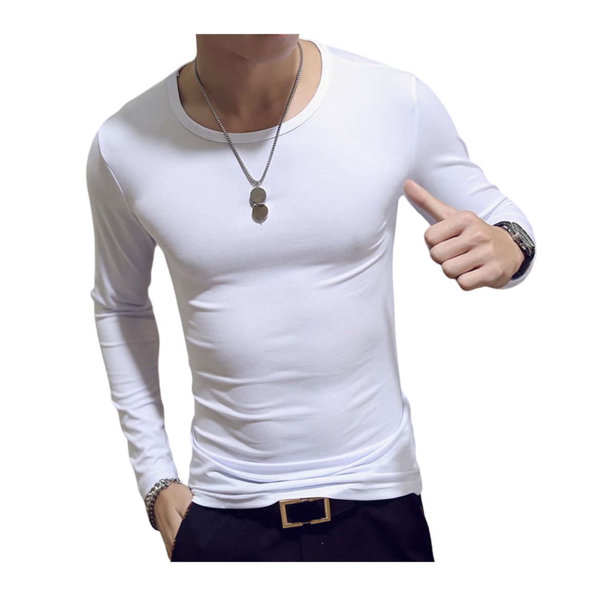 GARSIL - Pack 4 Camiseta Primera Capa De Bambú Para Hombre Polera Manga Larga