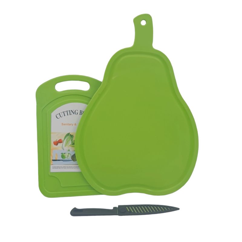 MOGA - Tablas De Picar Con Cuchillo Set 3 Piezas 25x37cm