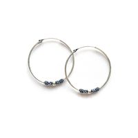 Aros Argolla Bali Envejecida 28mm Plata Fina 925