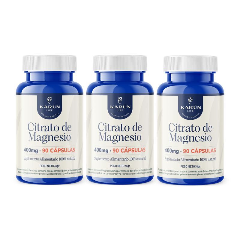 KARUNLIFE - Citrato De Magnesio Premium - Pack 270 Capsulas