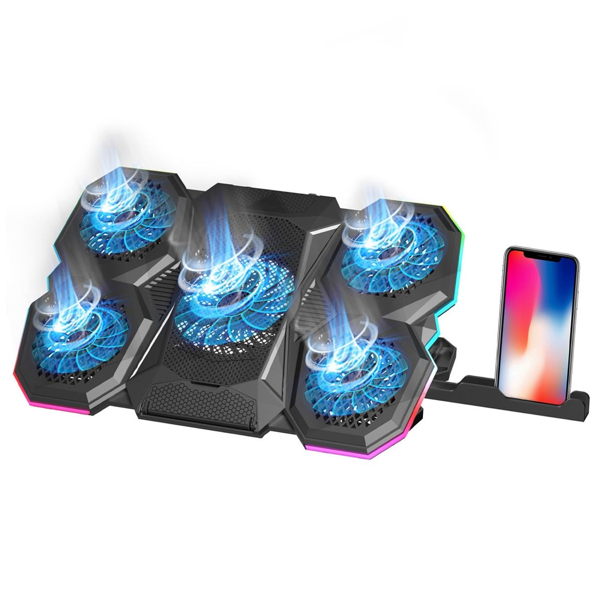KOLKE - Base Cooler para Notebook 9"a 17" Kolke 5 Ventiladores RGB KOLKE